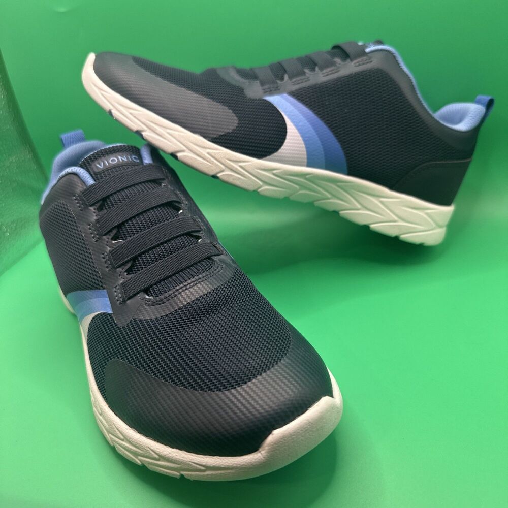 size 7 -Vionic Womens Layla Walking Slip On Comfort Travel Shoes Blue NEW